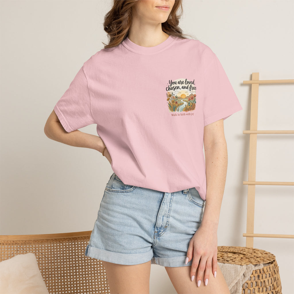 You Are Loved Christian T-shirt — "You are loved, chosen, and free" Faith Tee